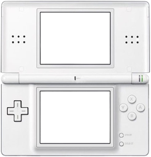 Nintendo DS blanca abierta