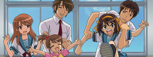 Haruhi y los miembros de la Brigada SOS
